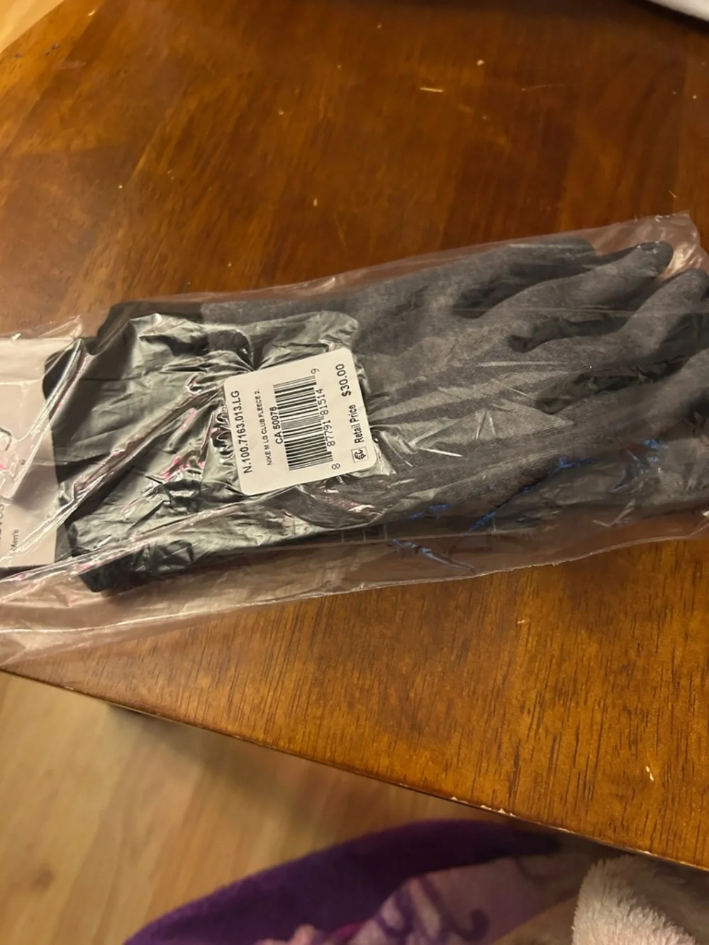 Nike Gray Fleece Gloves - Picture 2 of 10